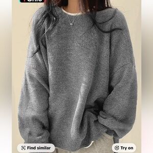 Cozy Gray Oversized | Women's Sweater